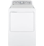 White electric dryer with aluminized alloy drum and control panel, featured in Dryers and Appliances collections