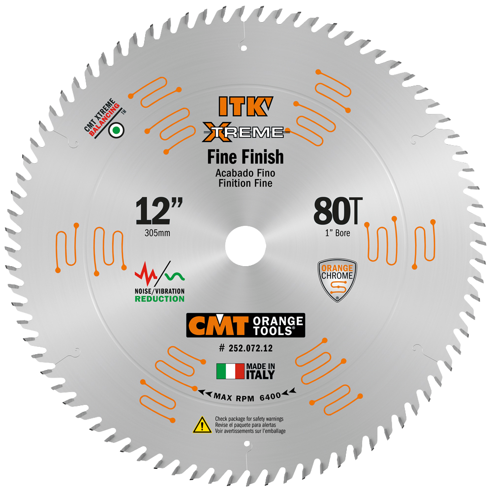 CMT Orange Tools 12" 80T Fine Finish Saw Blade