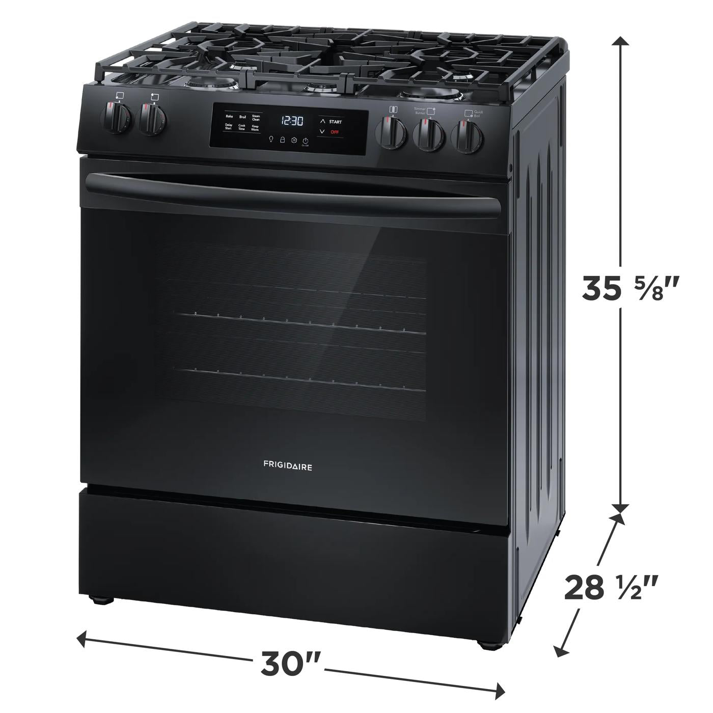 30" Front Control Gas Range with Steam Clean