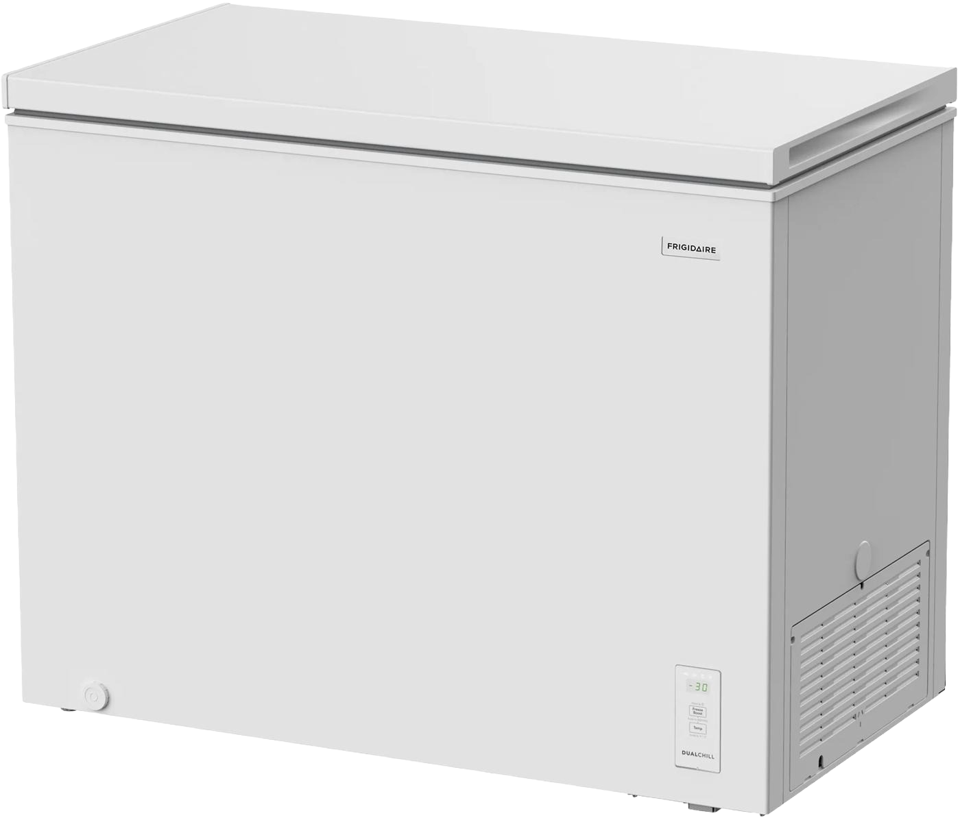 White 10 Cu. Ft. garage-ready chest freezer with hinged lid and digital control panel, suitable for Freezers & Ice Makers and Kitchen & Kitchenware collections.