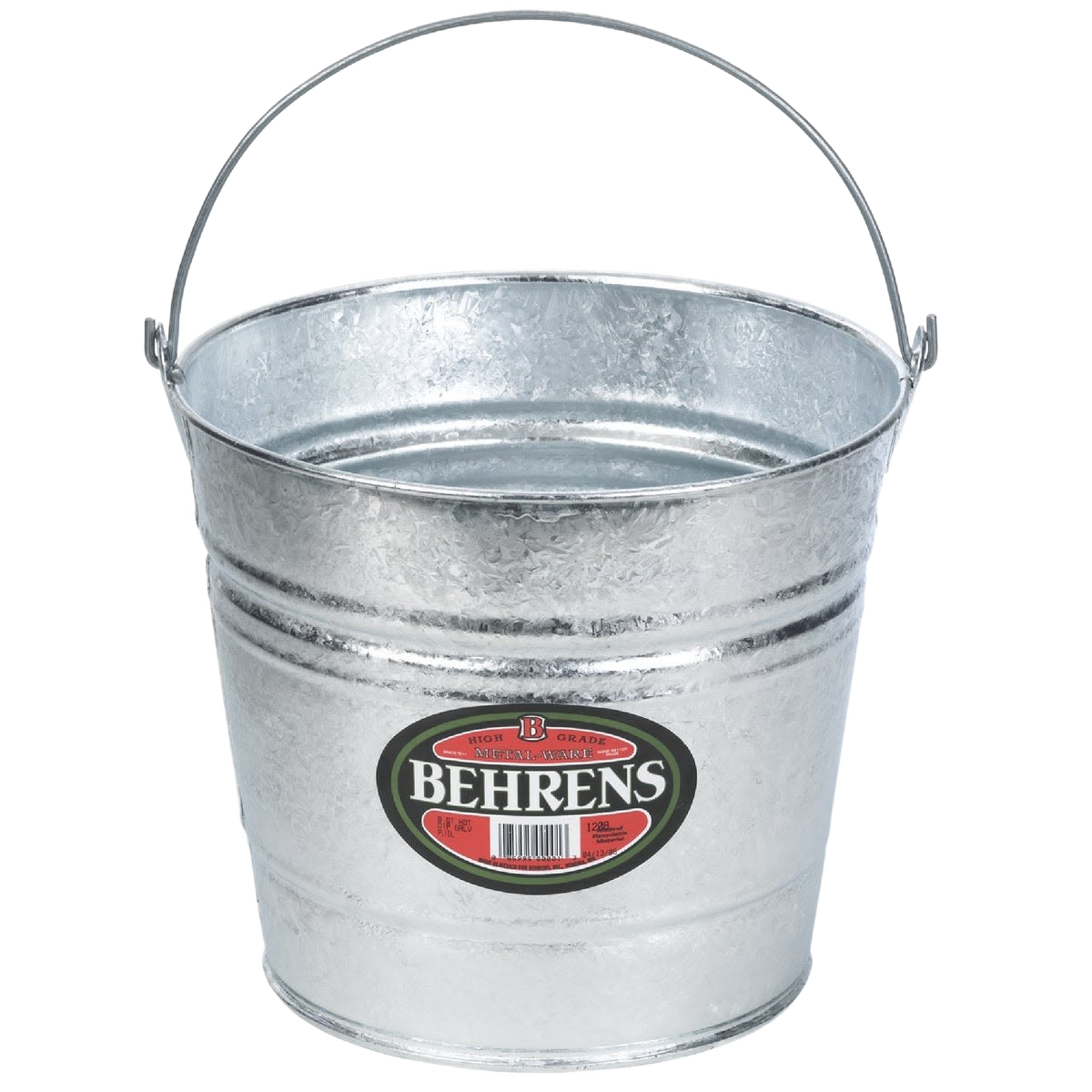 Galvanized steel bucket with handle for general purpose use in tools and home improvement projects