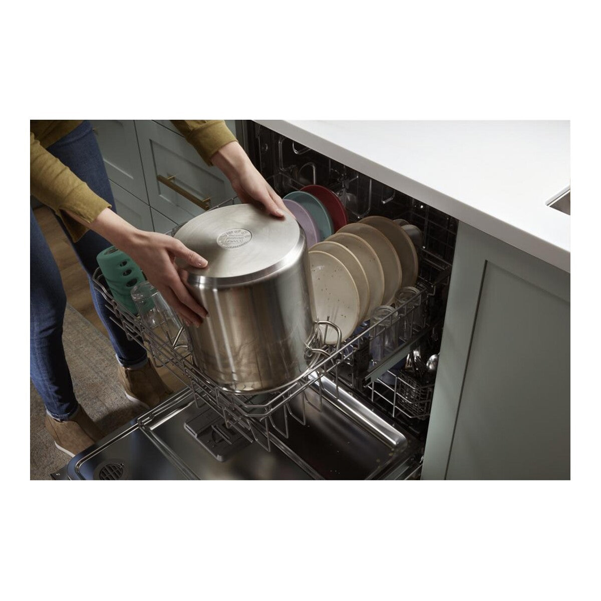 24” Stainless Steel Dishwasher with AI Intelligent Wash and Tall Top Rack