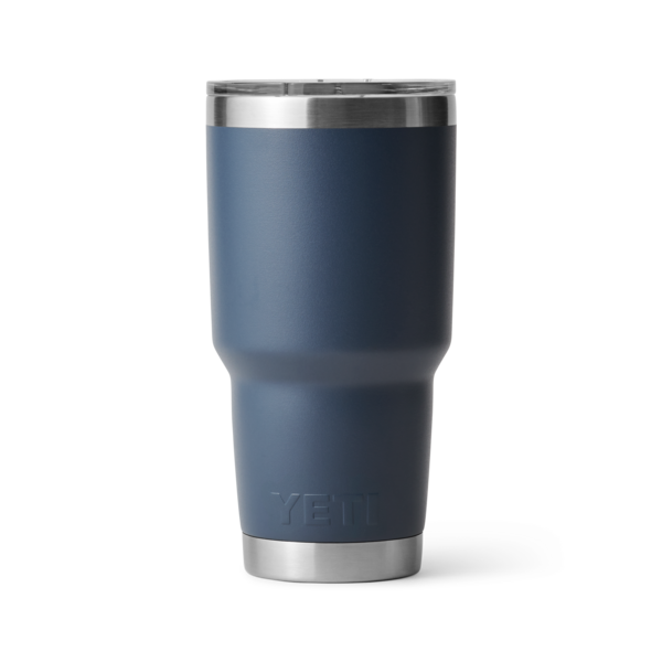 Blue insulated tumbler with stainless steel base and rim, featuring a clear Magslider lid, suited for Drinkware, Tableware, and Kitchen & Kitchenware collections under $100.