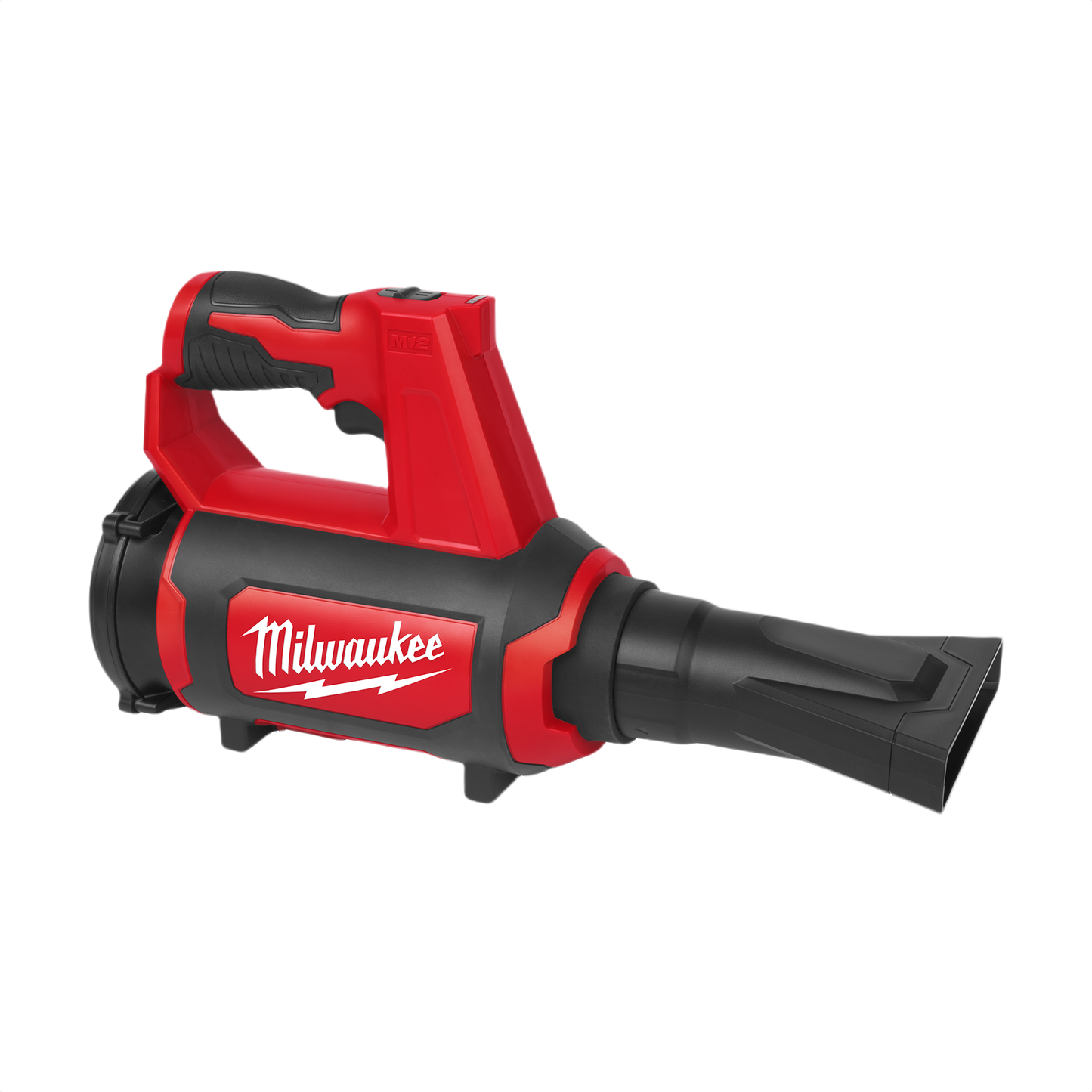 Red and black Milwaukee cordless compact blower with ergonomic handle for spot cleaning in tools and home improvement tasks