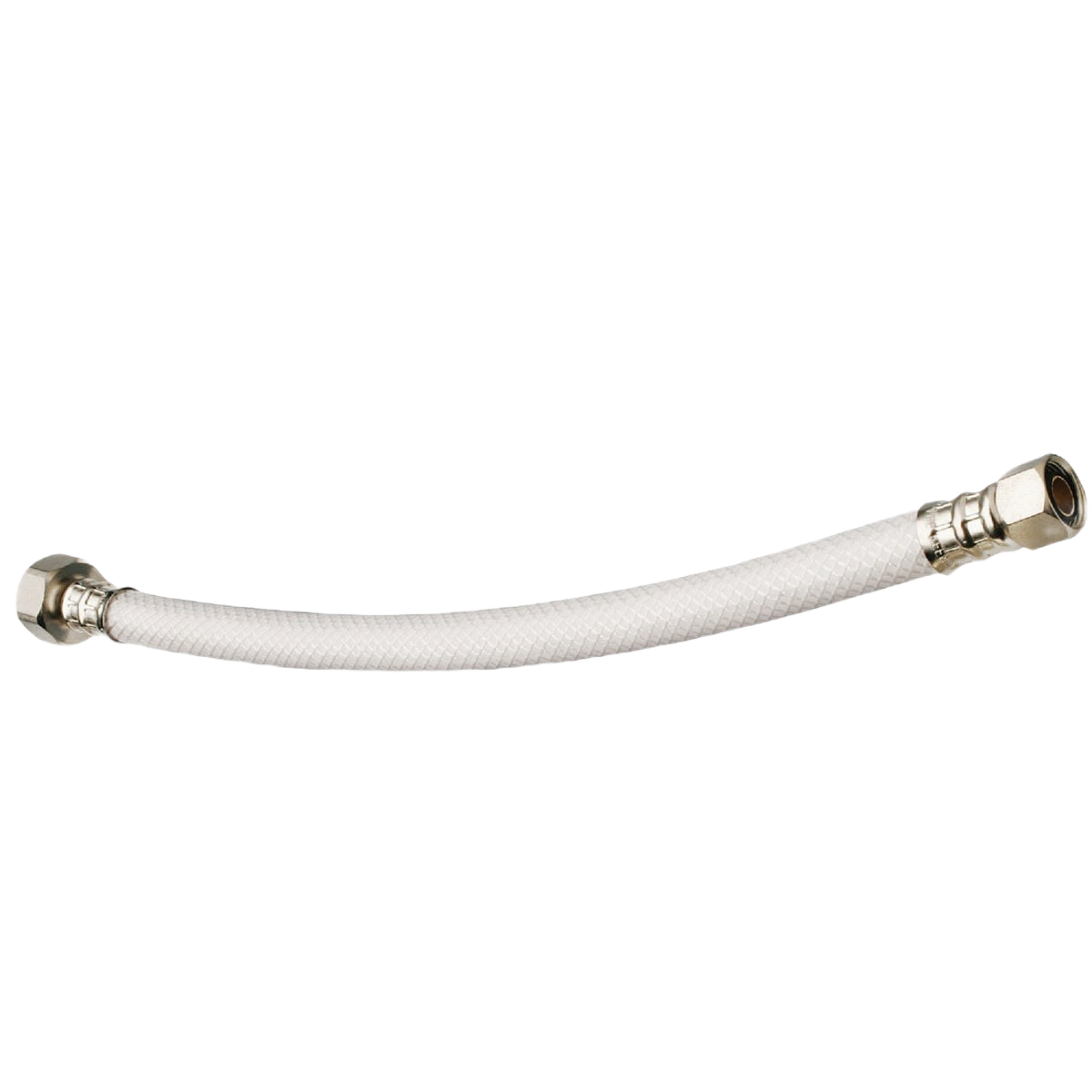 Flexible white vinyl faucet connector with metal fittings for plumbing repair and home improvement tasks under $50