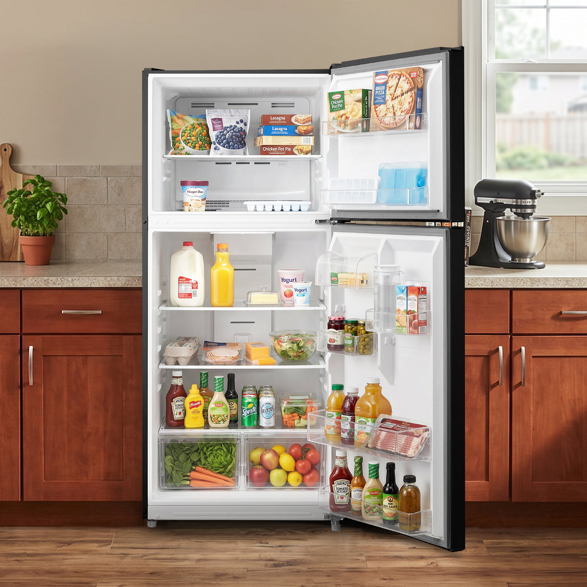 Element Electronics 20.5 cu. ft. Top Freezer Refrigerator - Black, ENERGY STAR (ERT21CSCB)