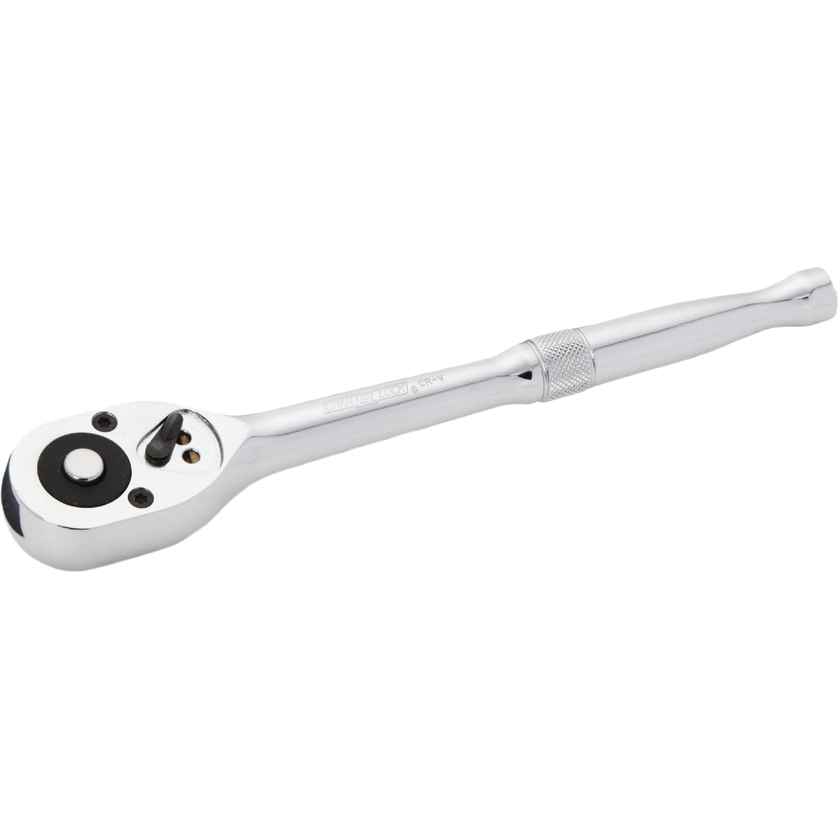 Chrome finish 1/2 inch drive ratchet with quick release lever for tools and home improvement projects