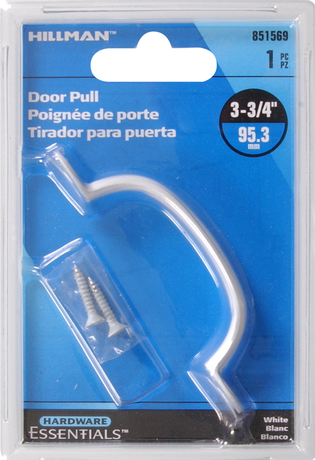 Hardware Essentials 3-3/4" Utility Pull White, 2-Pack