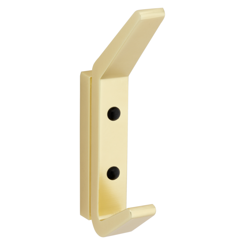 Brushed gold geometric wall hook with two mounting holes for closet accessories and home organization projects under $50