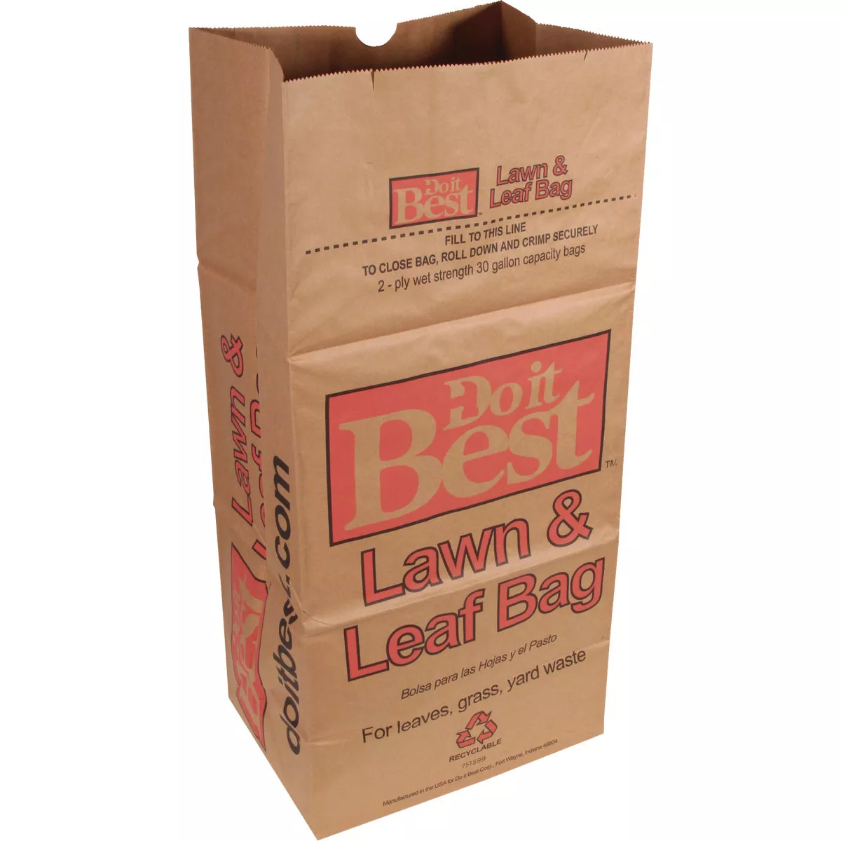 Do it Best 30 Gal. Natural Kraft Paper Yard Waste Lawn & Leaf Bag, 15-Count