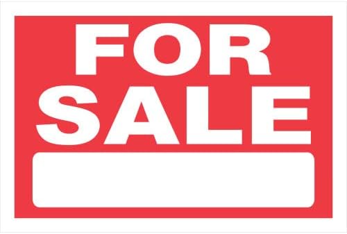 Red and white rectangular For Sale sign from Hillman for home improvement and Hardware collections under $25