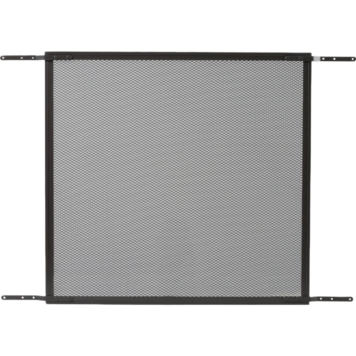 Brown aluminum door grille with mesh panel and mounting brackets for home improvement and door ventilation