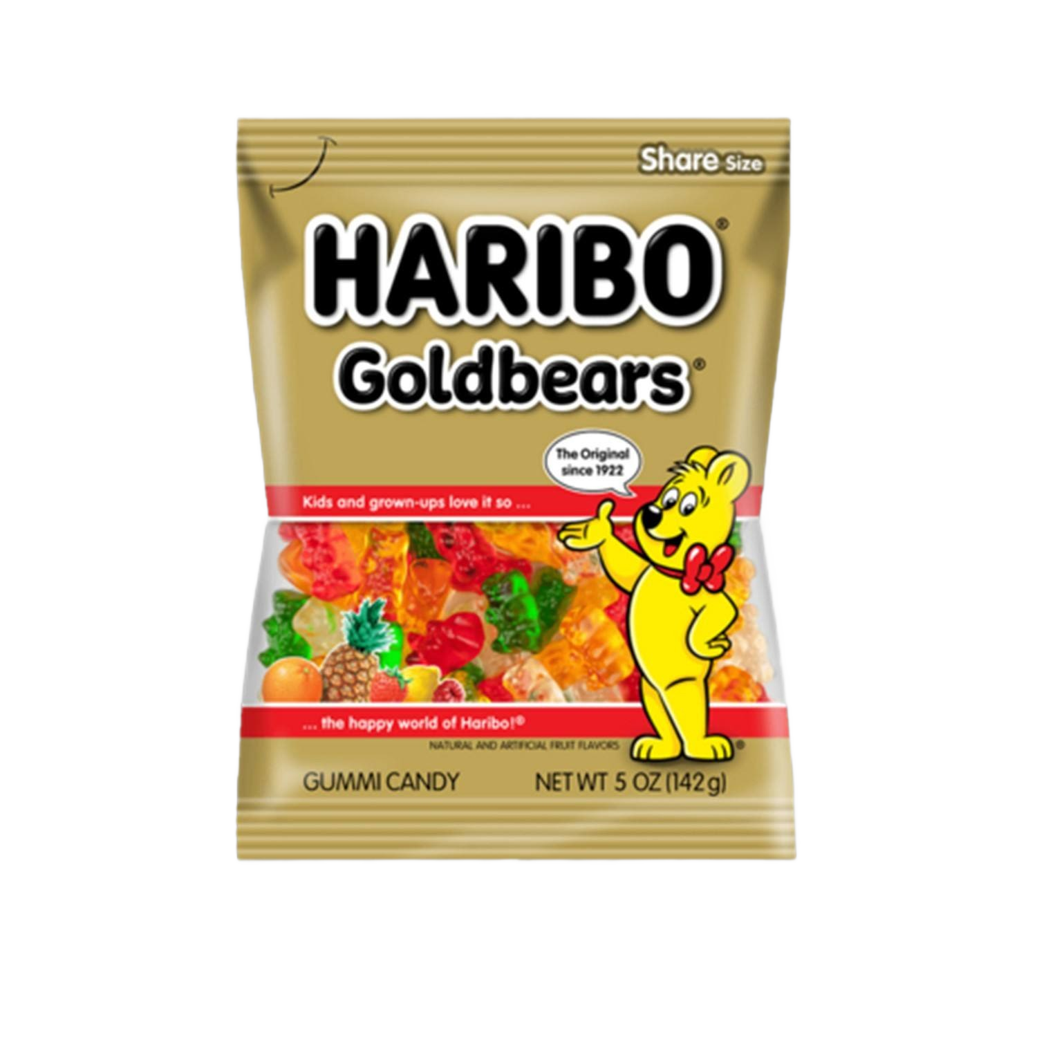 5 oz pack of colorful gummy bears in assorted fruit flavors from chocolates and candies collection under $50