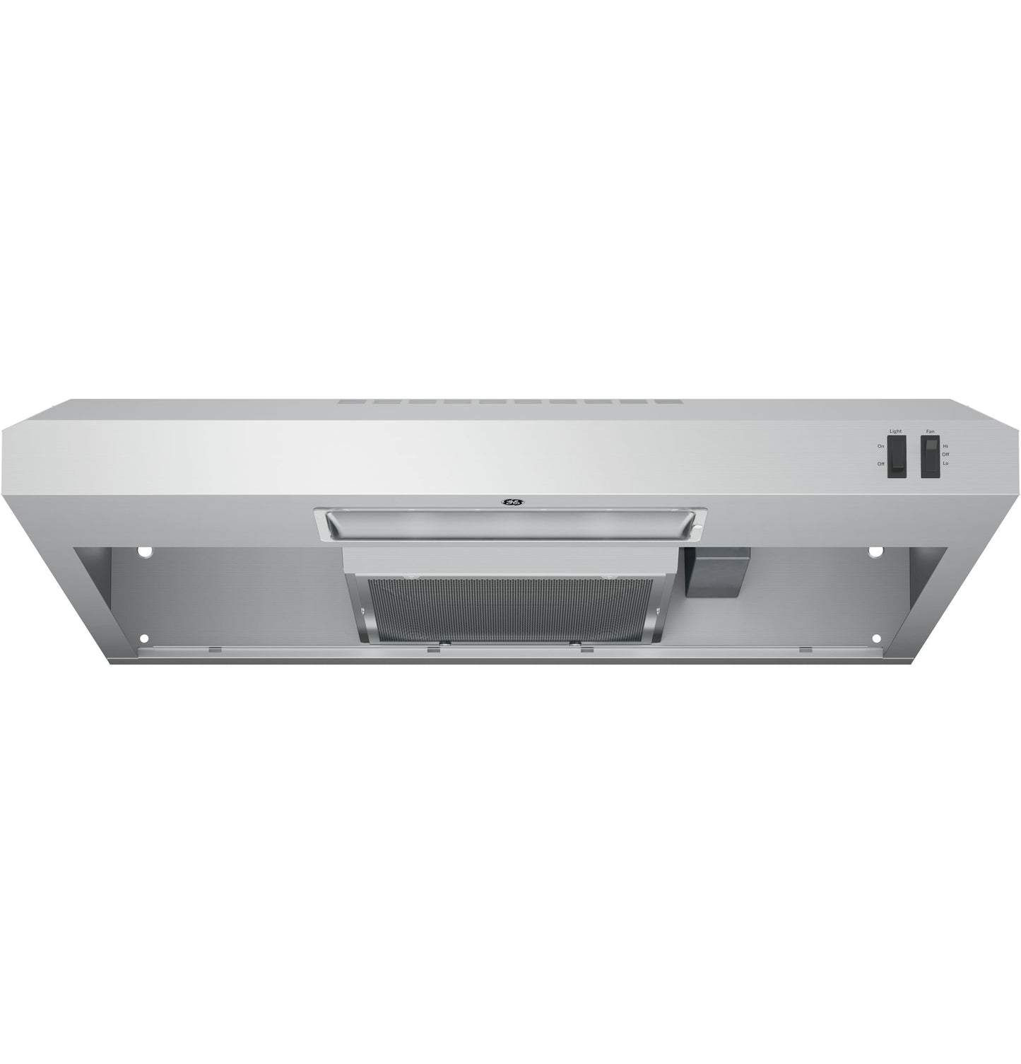 Under-cabinet stainless steel range hood with dual slide switches in range hoods and kitchen appliances collection