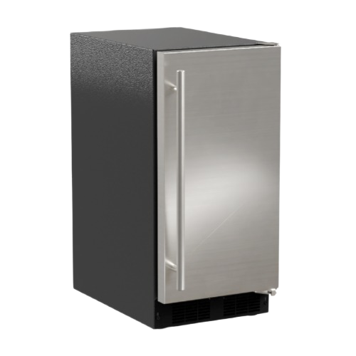 Compact stainless steel ice machine with pump and reversible door from kitchen appliances and refrigerators collection