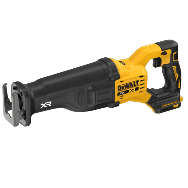 Compact cordless reciprocating saw in yellow and black designed for efficient home improvement tool applications