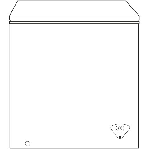 White manual defrost chest freezer with top lid closed, suitable for kitchen and appliance storage needs.
