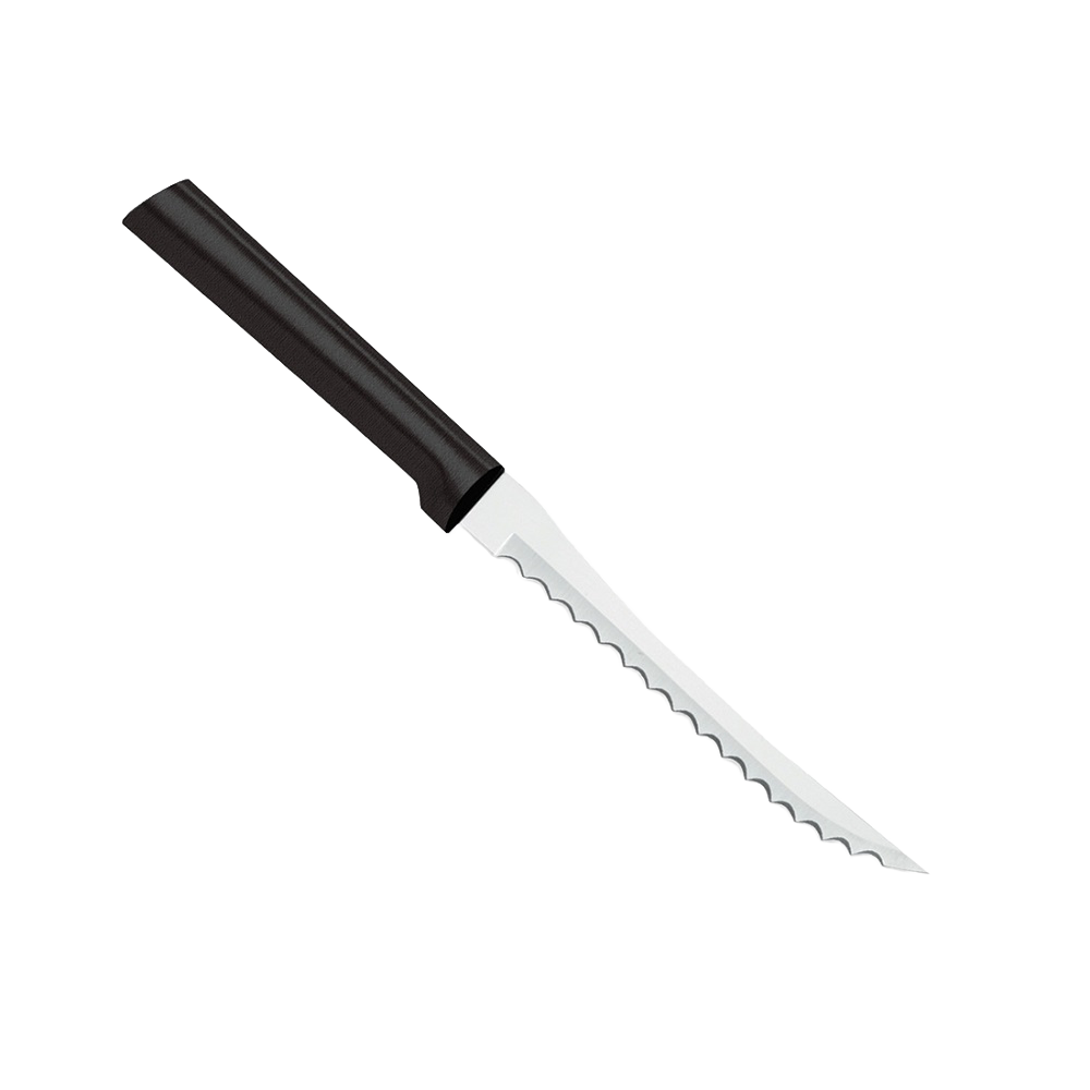 Curved serrated blade tomato slicer with black handle in kitchen utensils under $50 collection