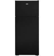 Black top-freezer refrigerator with recessed handles, part of Refrigerators and Kitchen & Kitchenware collections