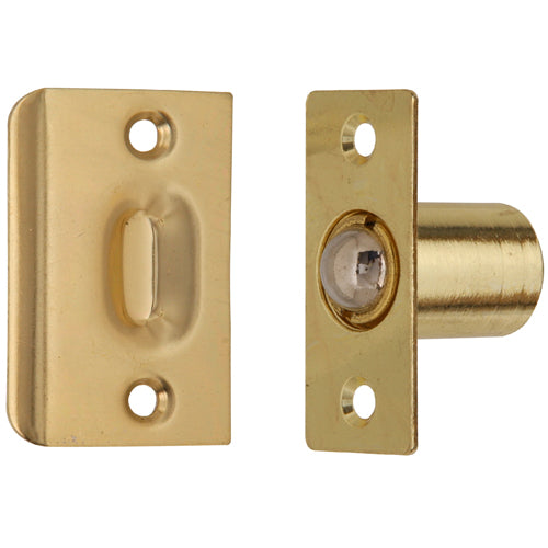 Brass-plated ball catch and strike plate for cabinet and furniture hardware in home improvement latches under $50 collections