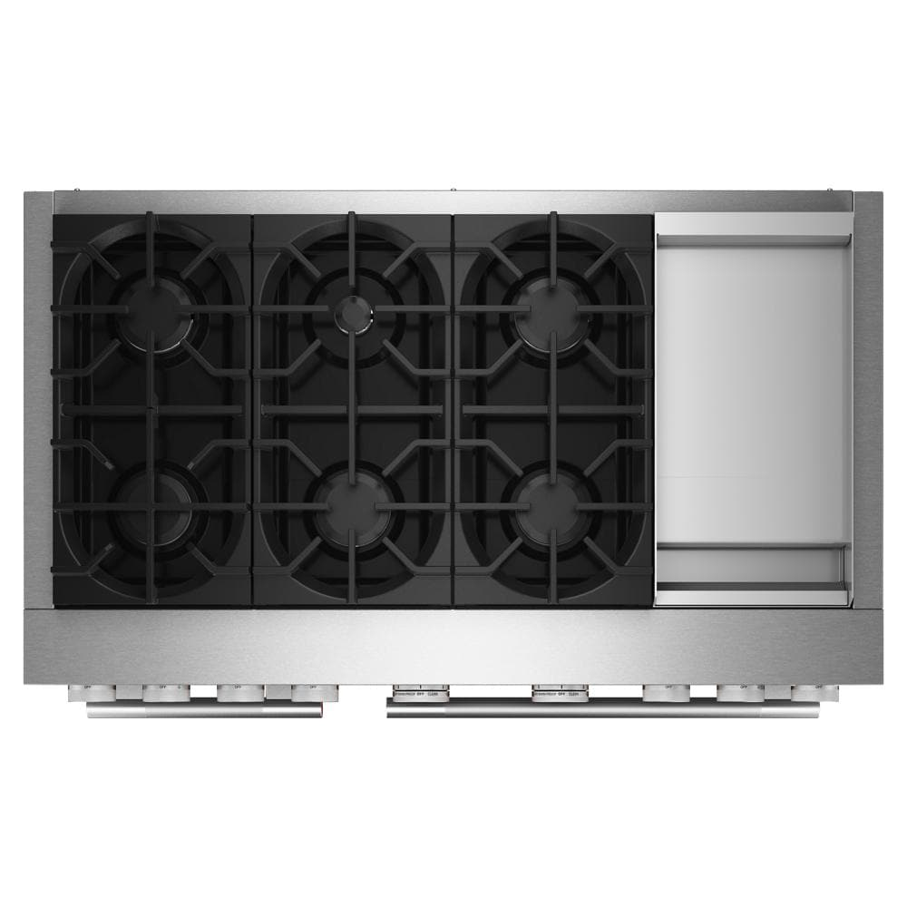48-Inch 6 Burner Commercial-Style Dual Fuel Range with Griddle