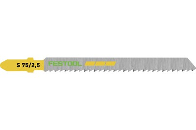 Single Festool jigsaw blade with yellow shank for wood, metal, and plastic cutting in power tool accessories collection