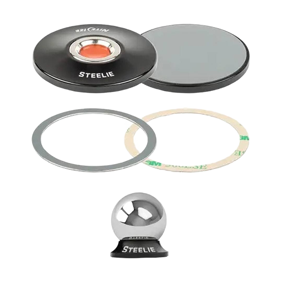 Black magnetic phone mount kit with steel and adhesive parts for electrical and home improvement collections under $50