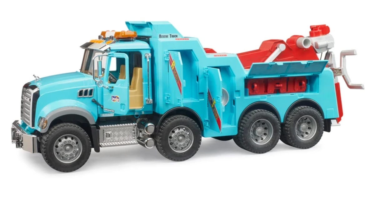 Bruder 02831 Mack Granite Recovery and Towing Truck with Light and Sound Module