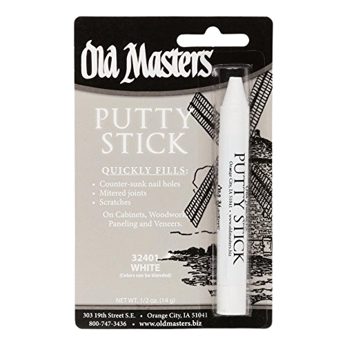Old Masters putty stick for filling nail holes, joints, and scratches on cabinets and wood surfaces under $25 category