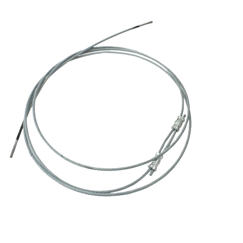 Coiled steel control cable with metal fittings for home improvement and tools applications