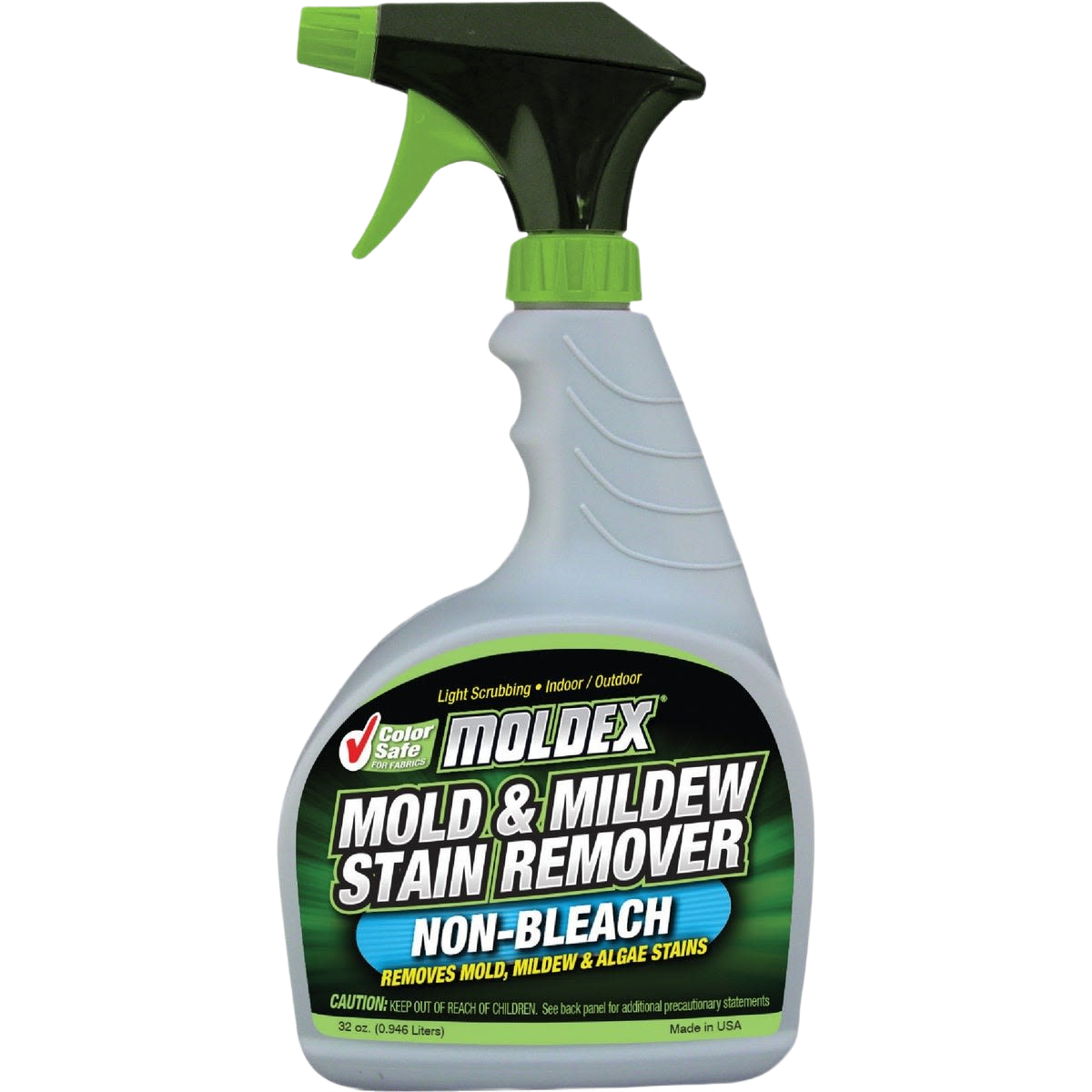Trigger spray bottle of Moldex mold and mildew stain remover for multi-surface cleaning in the mold and mildew remover collection