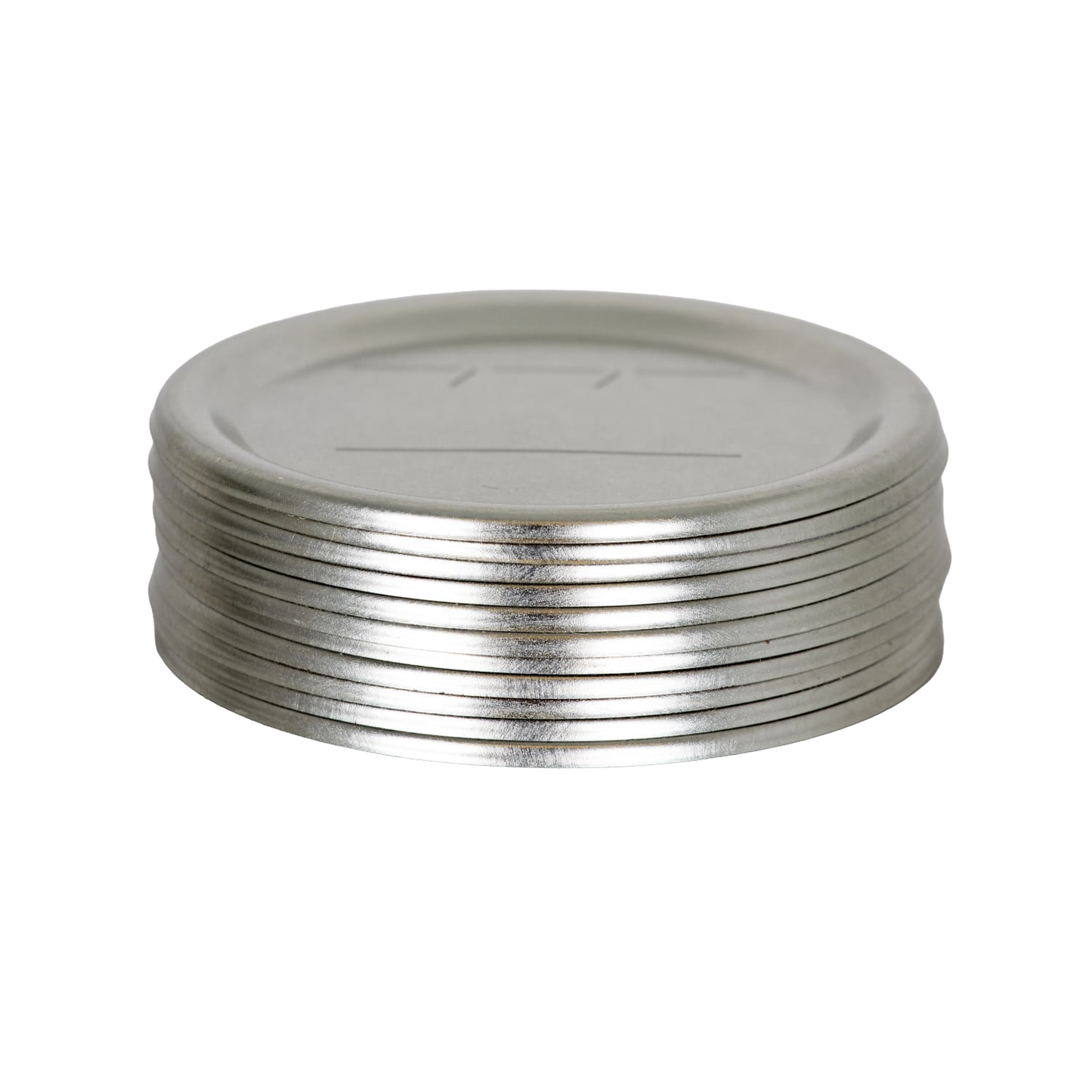 Stack of silver-tone regular-mouth canning jar lids with date marking lines in kitchenware and home improvement tools under $25 collection