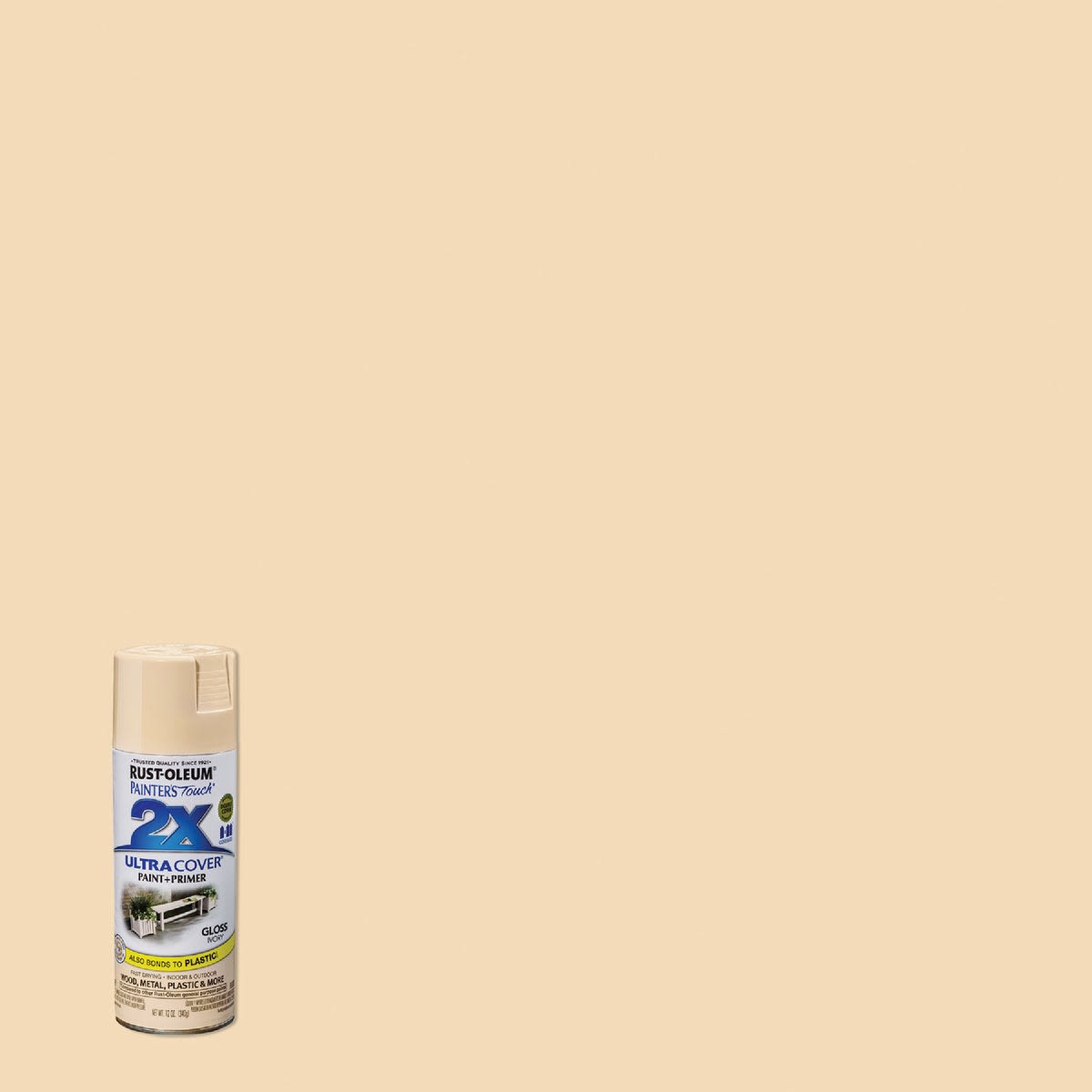 Ivory gloss spray paint and primer can for home improvement in Rust Oleum spray paint collection