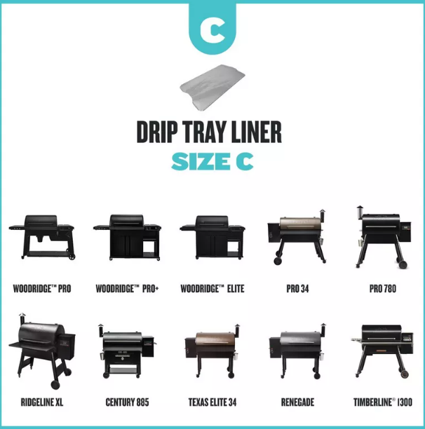 Traeger Size C Drip Tray Liners, 5pk