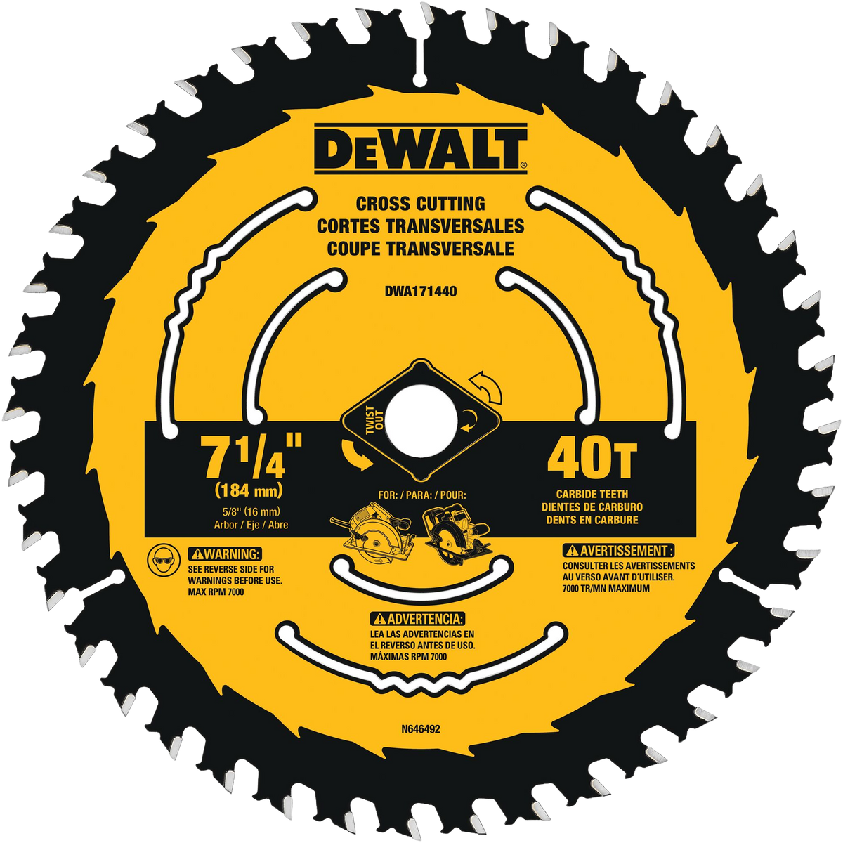DEWALT ELITE SERIES™ 7-1/4 in. 40T Circular Saw Blade