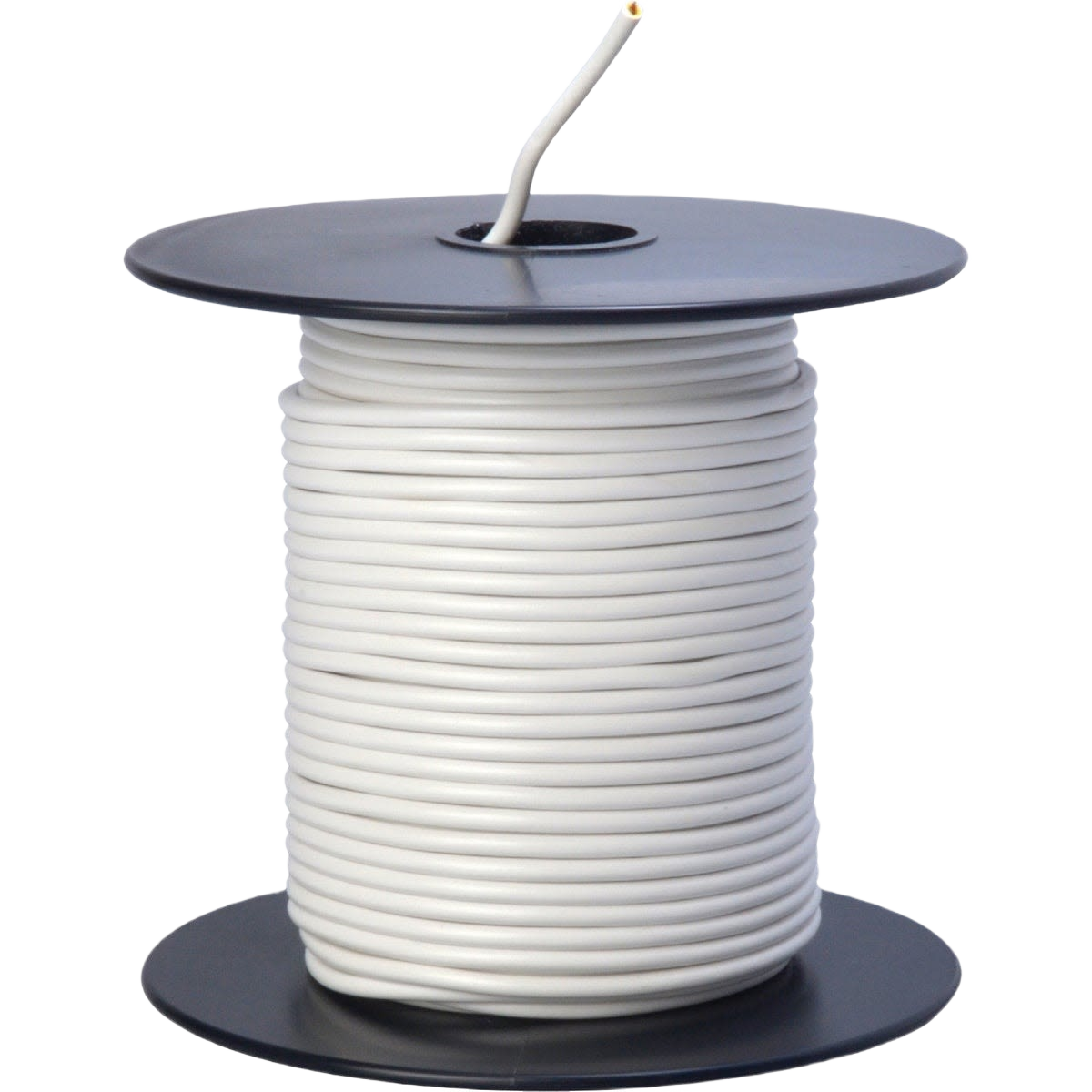 Spool of white 18-gauge PVC-coated primary wire for electrical and home improvement projects