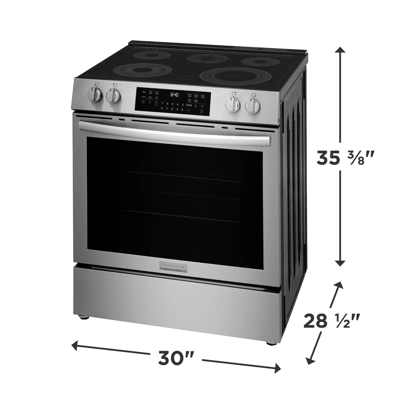 30" Front Control Electric Range with Total Convection