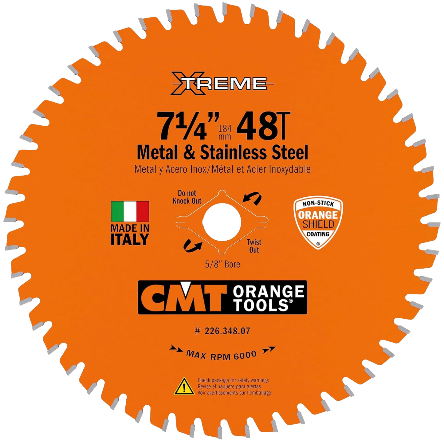 CMT Orange Tools 7-1/4” 48T Metal & Stainless Steel Saw Blade