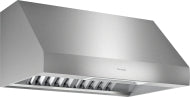 sleek stainless steel wall mounted range hood with angled canopy and vent filters for kitchen ventilation