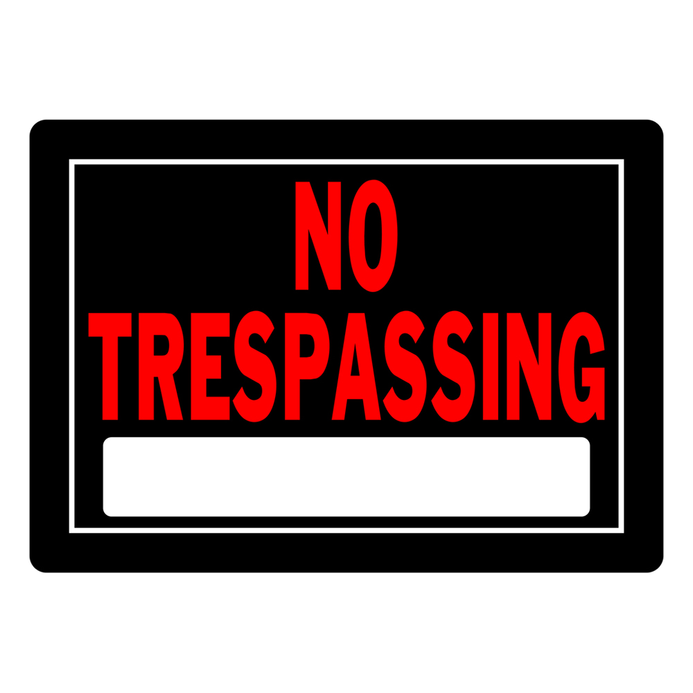 Hillman No Trespassing Sign Black and Red (10" x 14")