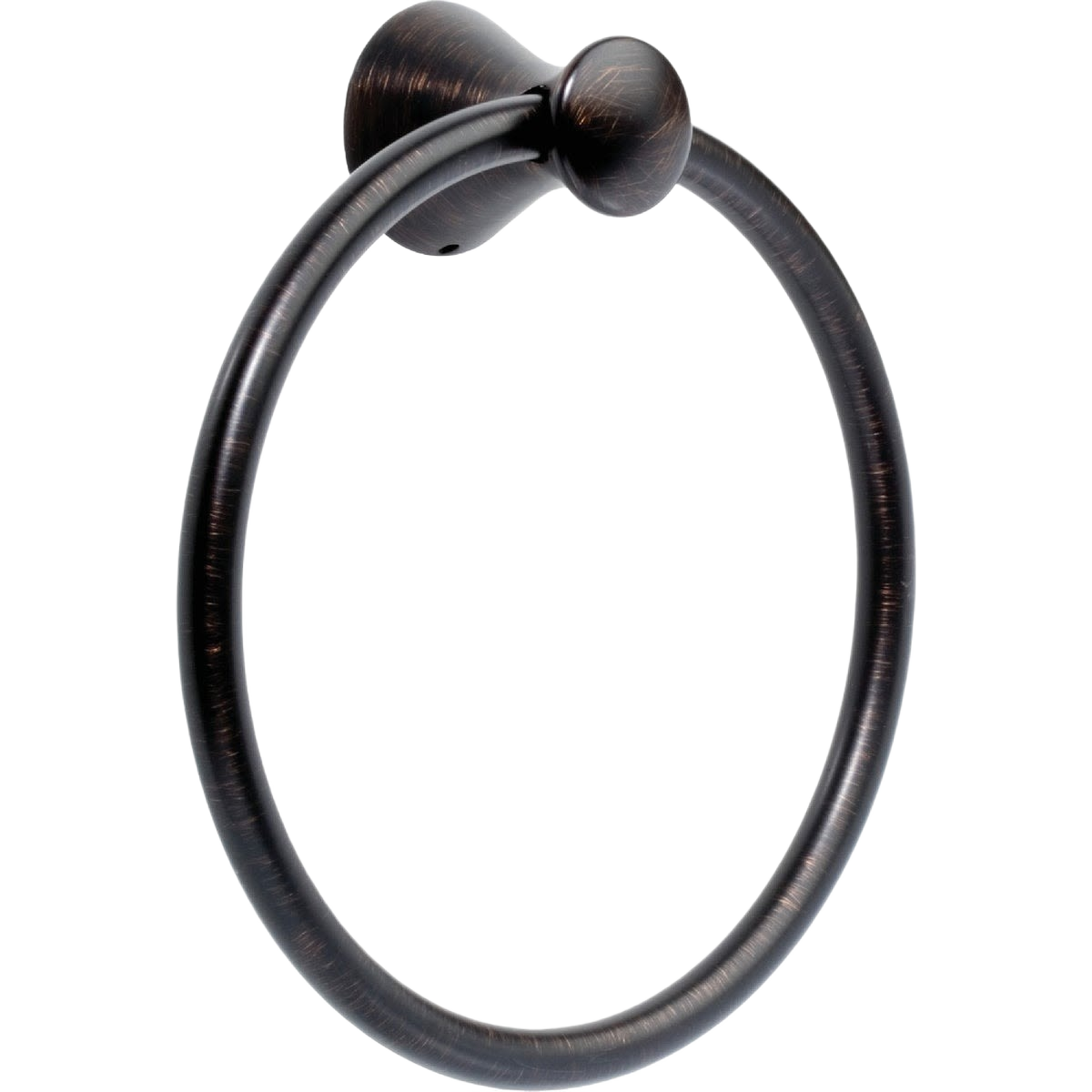 Venetian bronze towel ring with rounded mounting base, designed for bathroom home improvement and decor use