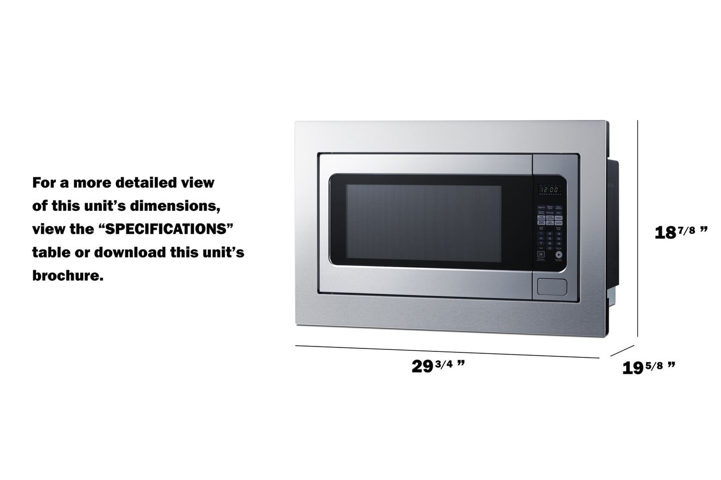 30" Wide Built-In Microwave (Trim Kit Included)