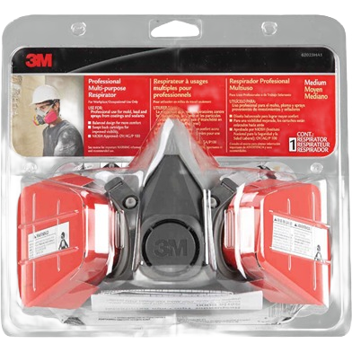 3M Professional Multi-Purpose Respirator with red filters for safety, PPE, and dust mask protection in hardware and respirator collections