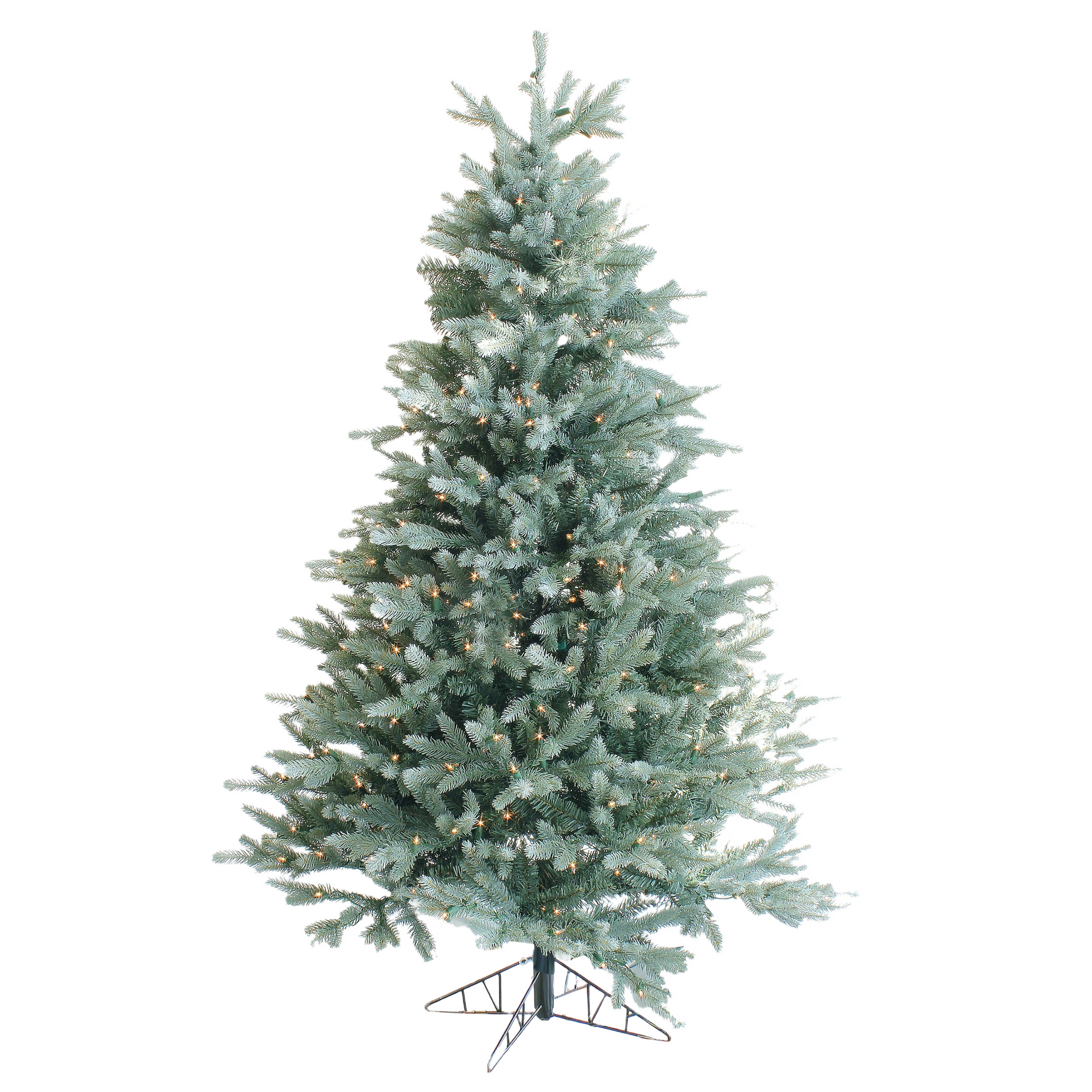 5-foot blue spruce artificial Christmas tree with clear incandescent lights for seasonal home decoration