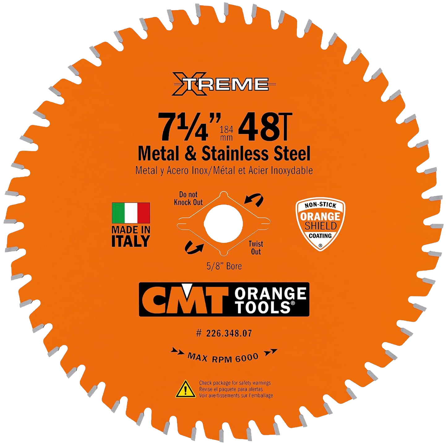 CMT Orange Tools 7-1/4” 48T Metal & Stainless Steel Saw Blade