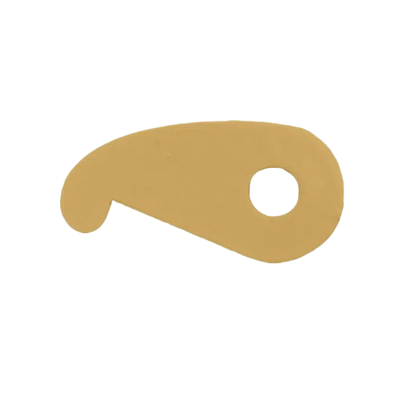 Beige mushroom-shaped woodturning cutter blade with a rounded handle hole for woodworking tasks