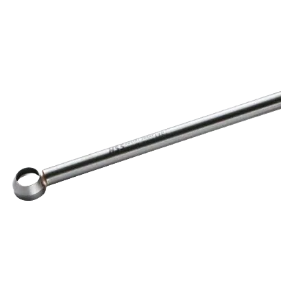 Steel ring tool blade with dual bevel cutting edge for precise end grain hollowing in woodworking projects