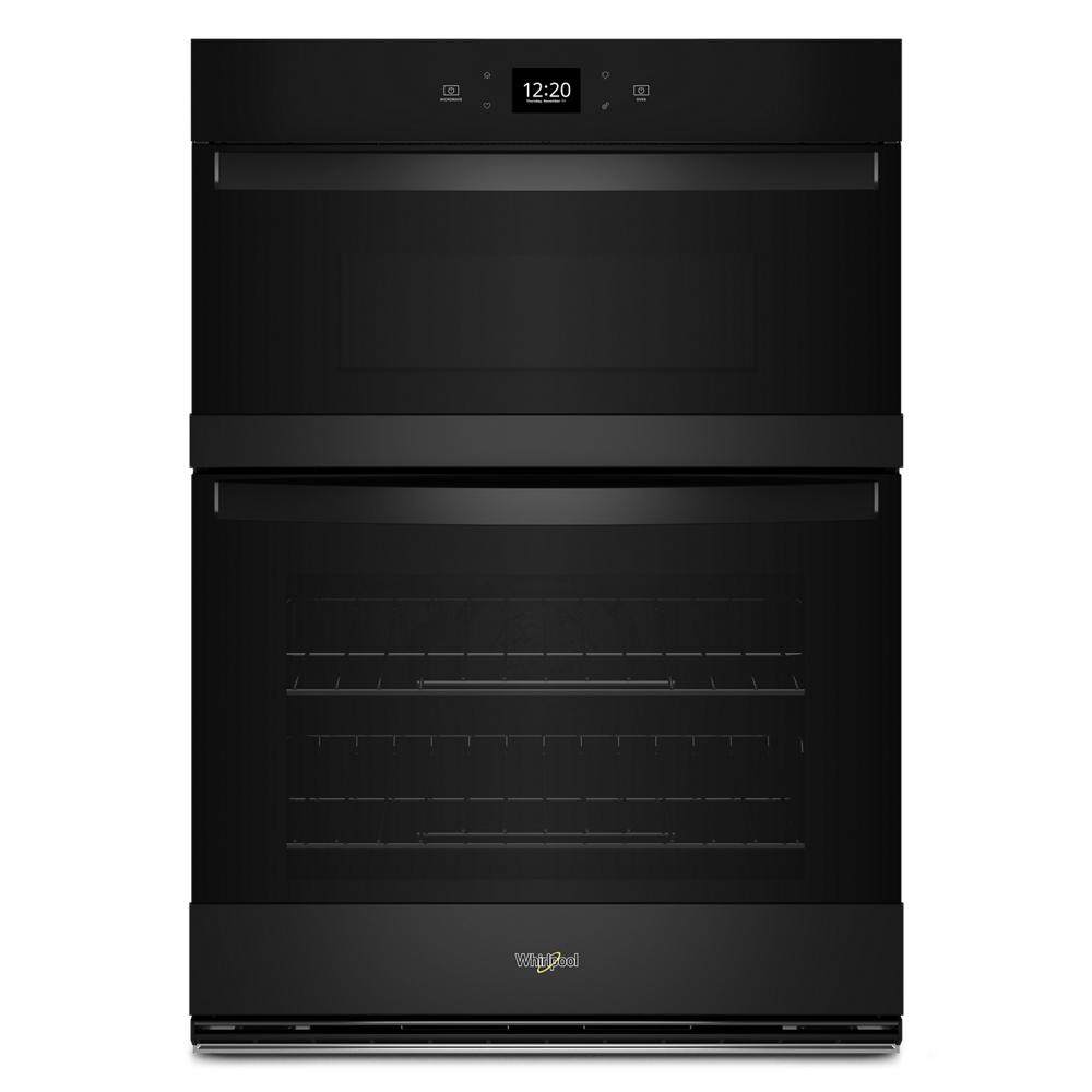 Smart black combo wall oven with digital display and multiple racks from Wall Ovens and Kitchen & Kitchenware collections
