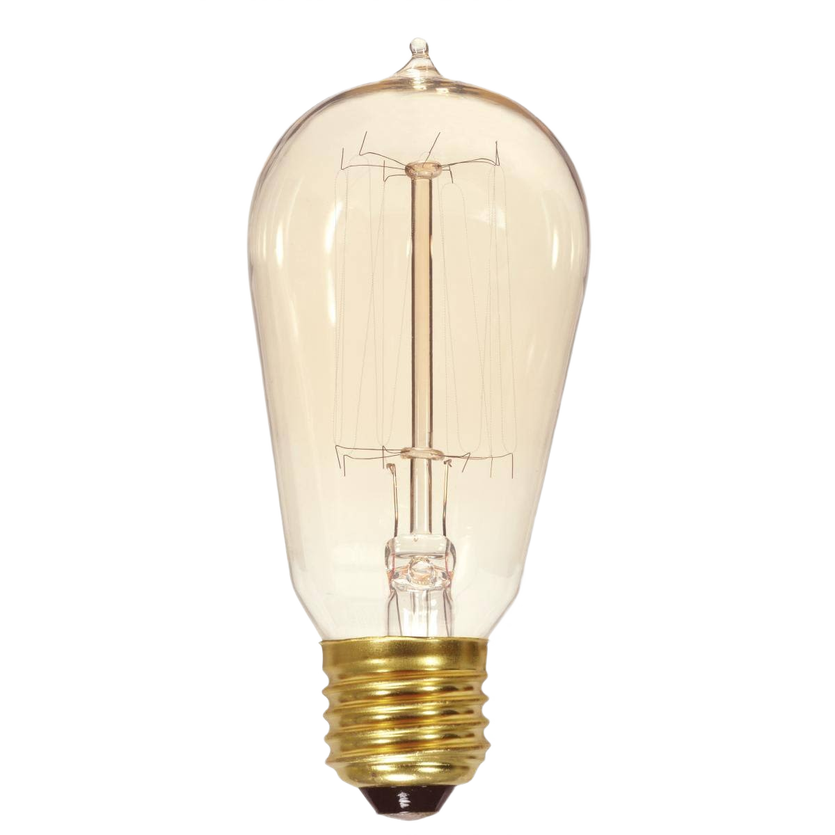 Vintage-style incandescent Edison bulb with clear glass and brass base for lighting and electrical projects under $50 collections
