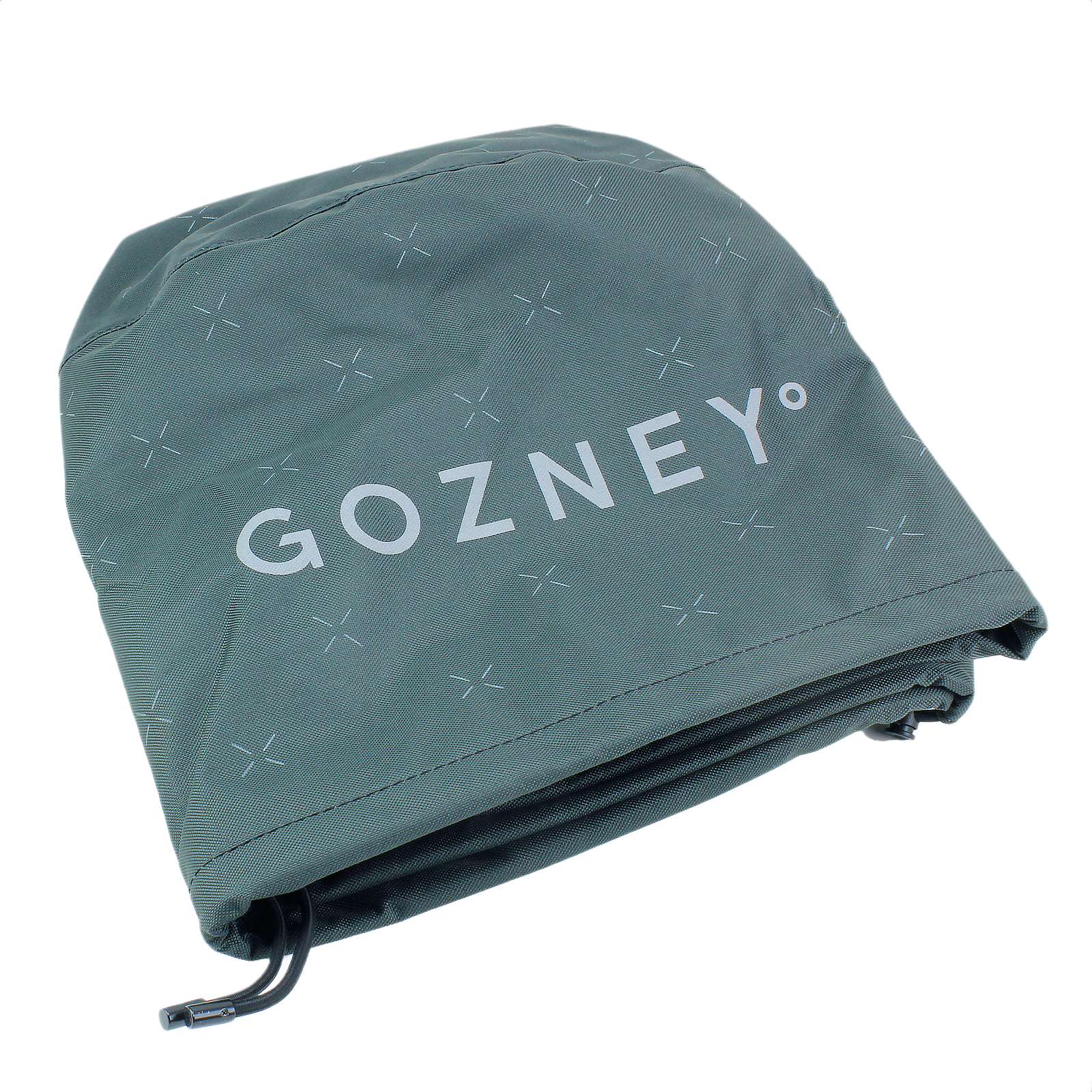 Black weather-resistant protective cover with logo, designed for grills and outdoor cooking in grill accessories collection